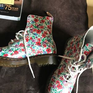 Dr. Martens floral bootie. Never worn. Size 8